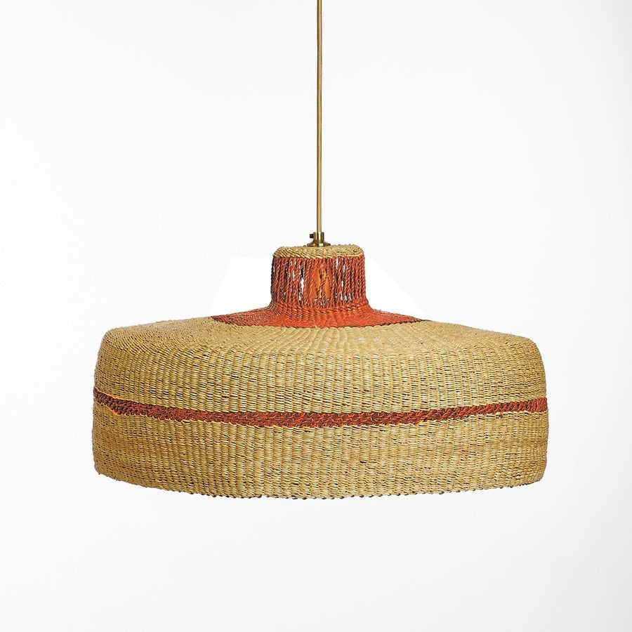 Deeply Pendant Lamp | Handwoven Straw Lighting with Colour Accents