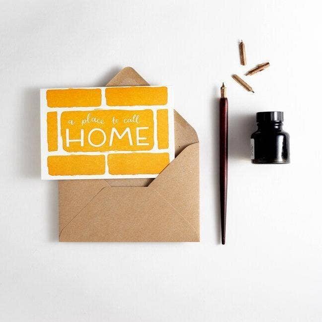 A Place To Call Home Letterpress Card
