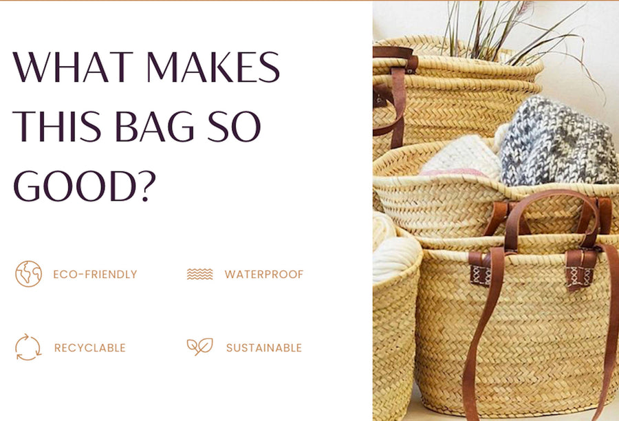 FRENCH BASKET large with double leather handles, market basket