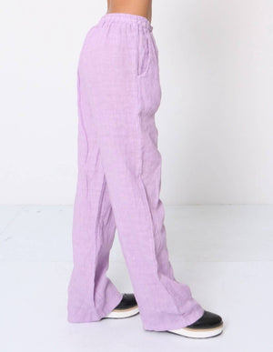 100% linen trousers REF. 30132: Navy / Unique
