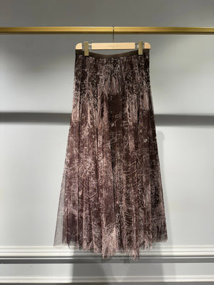 Amber skirt in toile de Jouy printed tulle - CK08202-1