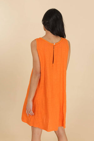 Colette Linen Dress with Pockets, Navy