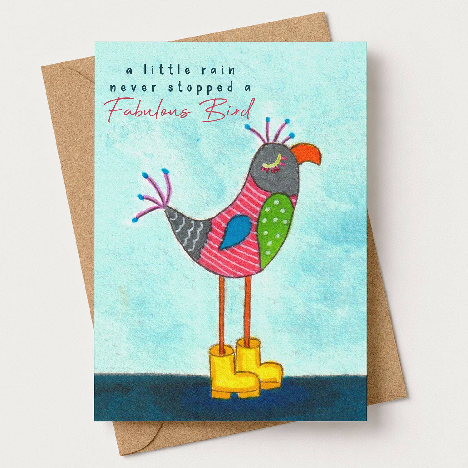 Funny Colourful Inspiration Bird Encouragement Greeting Card