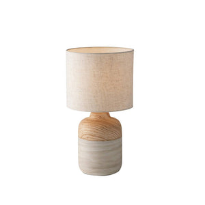 Woody ceramic table lamp with fabric lampshade