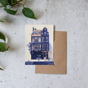 Wisteria on the canal house | Everyday Greeting Card | Dutch