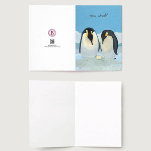 Funny First Time Parent New Baby Penguin Greeting Card