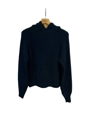 Hoodie in kid mohair and merino wool