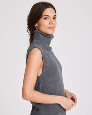 Tanja Knit Top GOTS 243975 - Dark Grey Melangè