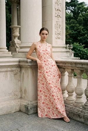 Long printed cotton dress - CK08591
