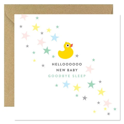 Bold Bunny Card - New Baby Goodbye Sleep