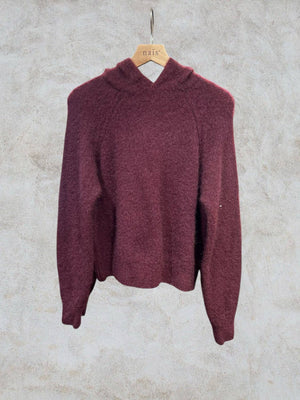 Hoodie in kid mohair and merino wool