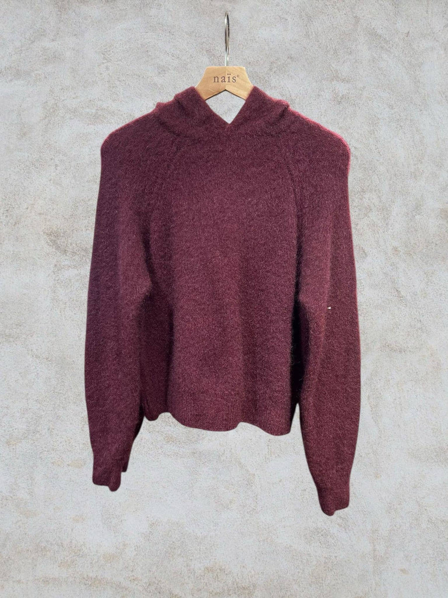 Hoodie in kid mohair and merino wool