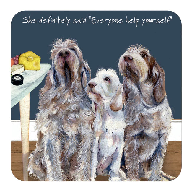 Little Dog Laughed Coaster - Help yourself