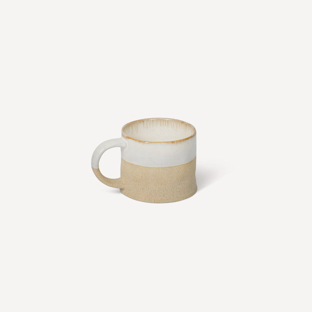 White Half Glazed Mug, Set 2