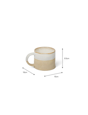 White Half Glazed Mug, Set 2