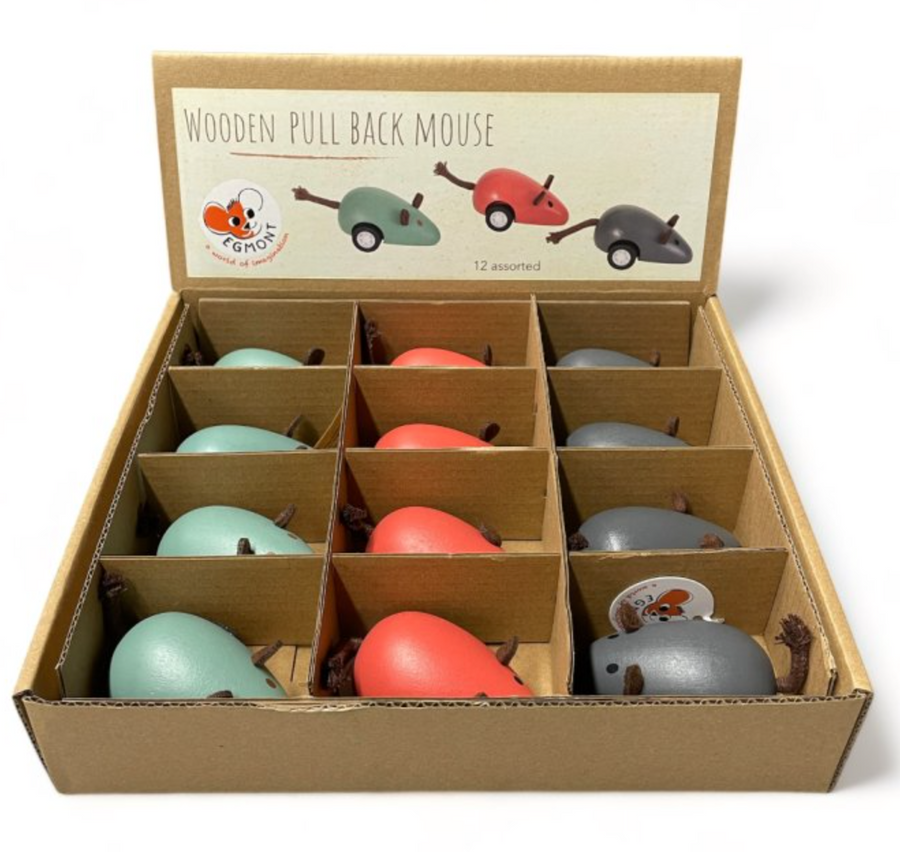 Wooden Pull Back Mouse