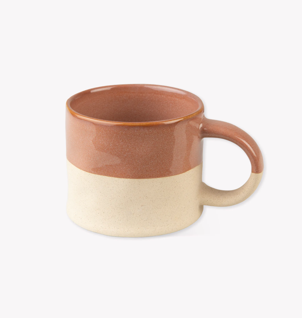 Terracotta Half Glazed Mug, Set 2