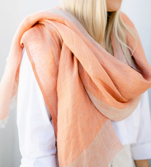 Uashmama Linen Scarf, Terracotta