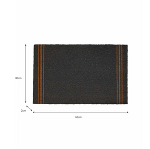 Doormat Triple Stripe, Coir & Charcoal