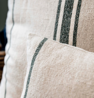 Stripe Cushion, Forest Green