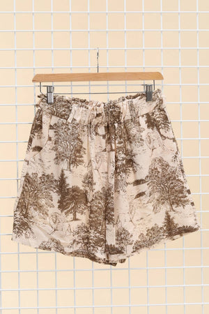 SHORTS WITH ELASTIC PRINT AT THE WAIST