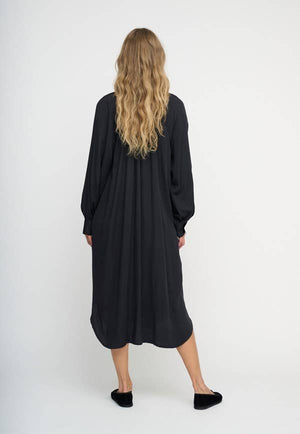 Above dress silky - black