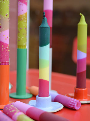 Taper Candles - Fuchsia / Yellow / Mint / Green