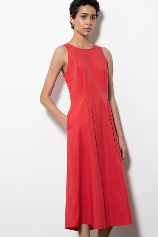 Plain Dress with Crossed Back Detail
