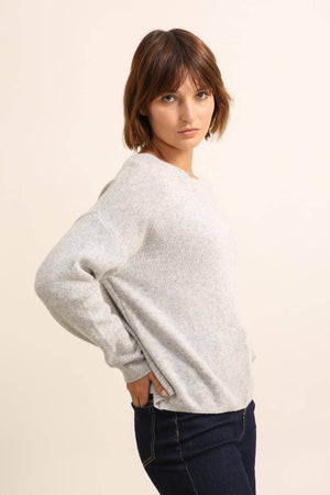 Short Round Neck Sweater, Rust