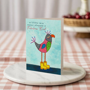 Funny Colourful Inspiration Bird Encouragement Greeting Card