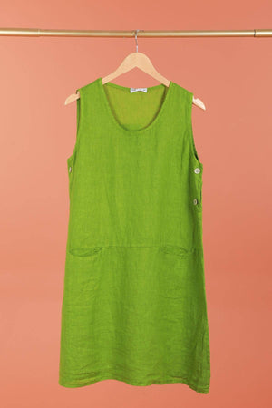 Sleeveless linen dress 100% linen 625519: GRIS ANTHRACITE