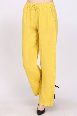 100% linen trousers REF. 30132: Wasabi / Unique