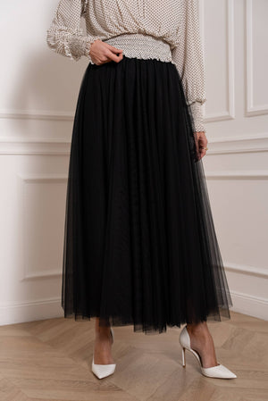 Maria maxi-length tulle skirt PLUS SIZE / TALL - CK08365: Old rose / 2S/M