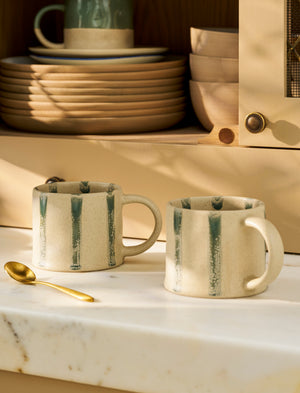 Striped Mug Rosemary, Set 2