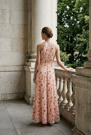 Long printed cotton dress - CK08591