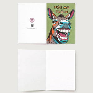 Funny Irish Gaelic Donkey Kiss Greeting Card for Friends