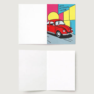 Life Is Better With a Detour | Vintage Car Greeting Card