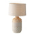 Woody ceramic table lamp with fabric lampshade