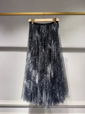 Amber skirt in toile de Jouy printed tulle - CK08202-1