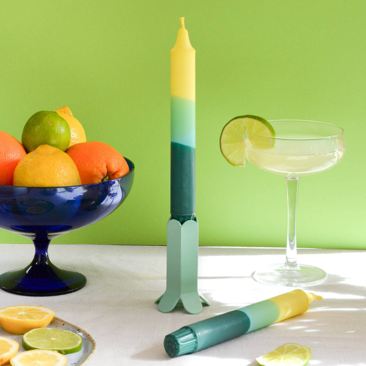 Taper candle, Green Lemonade