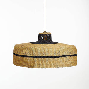 Deeply Pendant Lamp | Handwoven Straw Lighting with Colour Accents