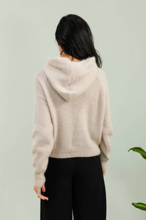 Hoodie in kid mohair and merino wool