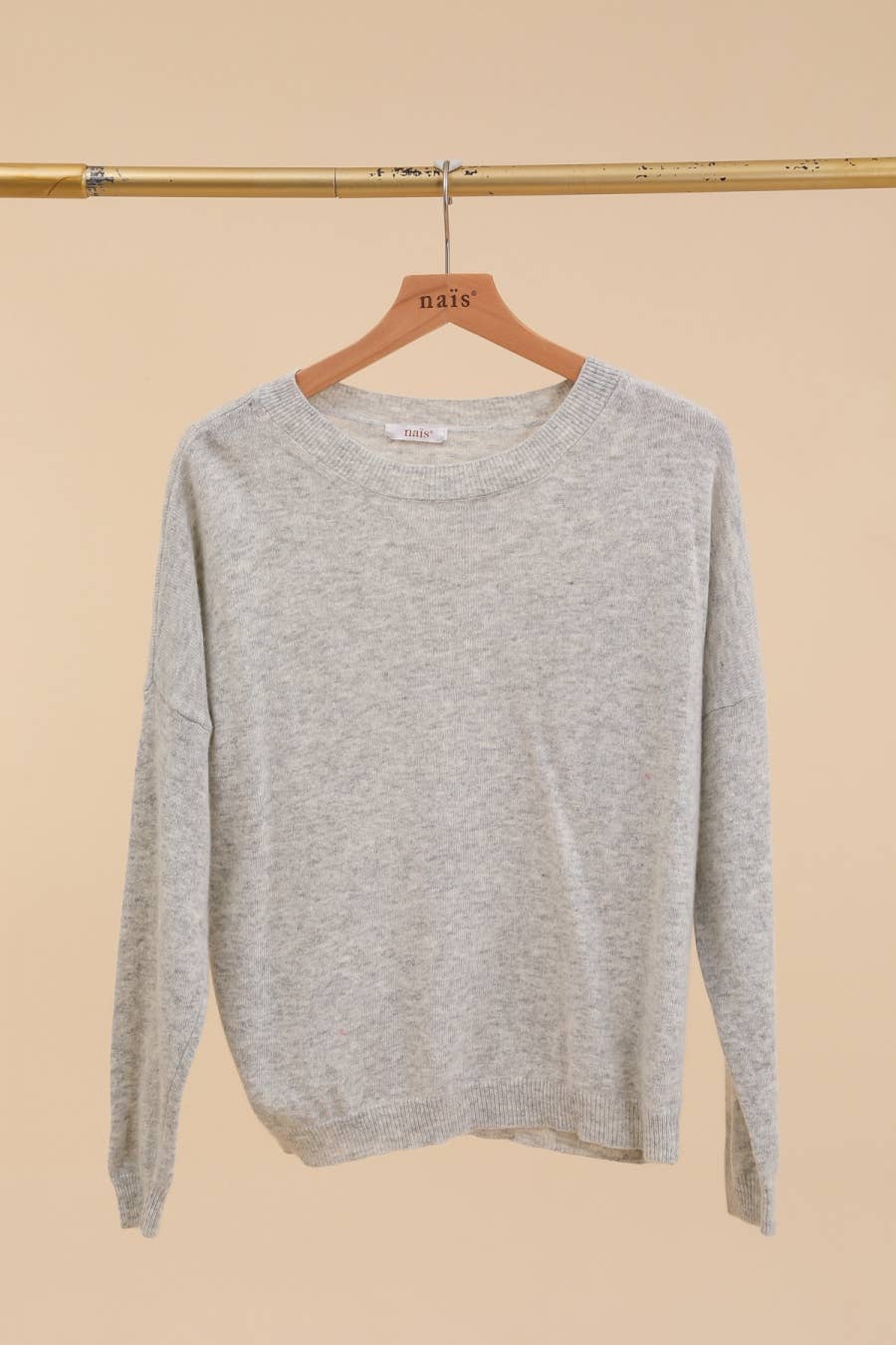 Round Neck Wool and Cashmere Sweater