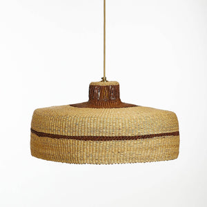 Deeply Pendant Lamp | Handwoven Straw Lighting with Colour Accents