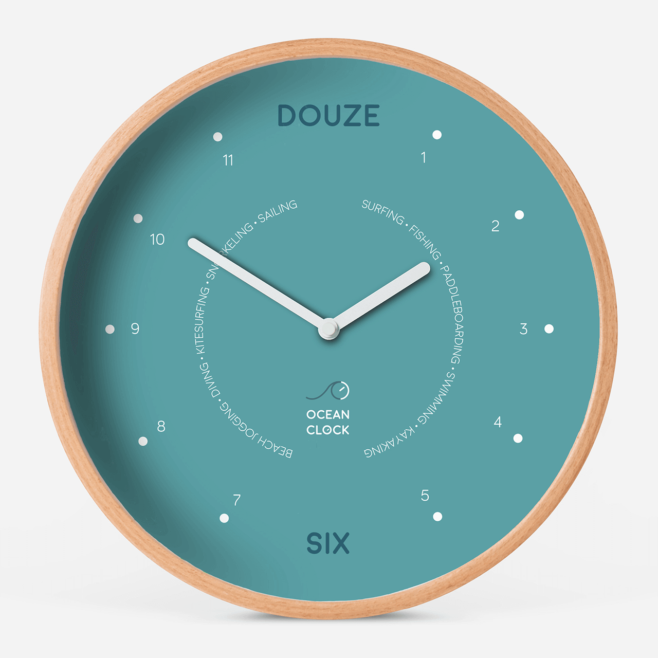 Turquoise wood time clock