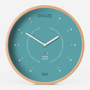 Turquoise wood time clock