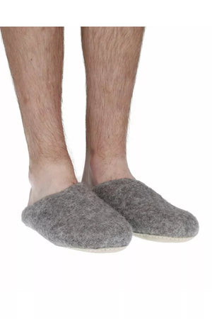 Mens Classic Felt Slippers, Light Grey