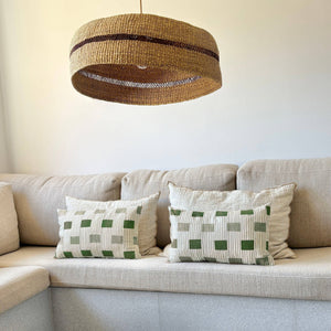 Deeply Pendant Lamp | Handwoven Straw Lighting with Colour Accents