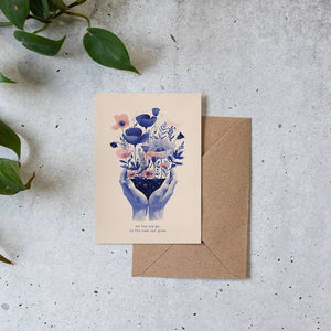 Let the old go, so the new can grow | Encouragement Card