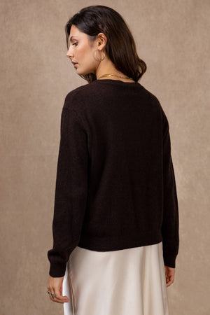 Short-sleeve round neck sweater in 100% extrafine merino wool